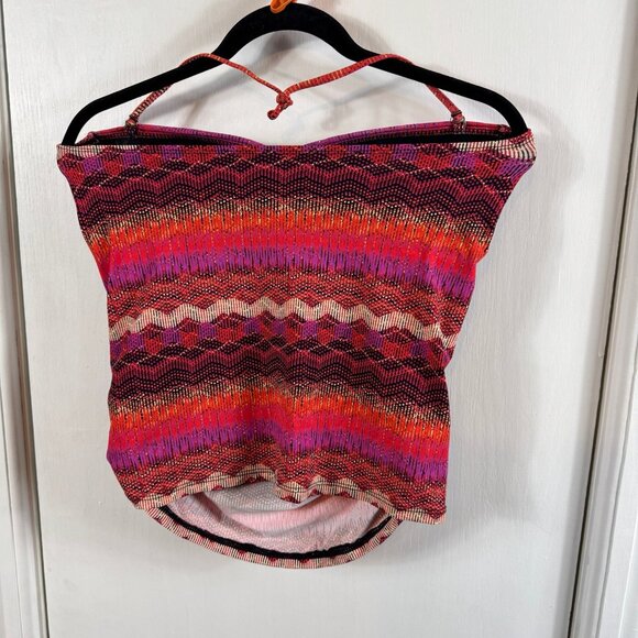 La Blanca Multicolor Metallic Zigzag Bandeau Tankini Top – Size 10 - Picture 6 of 9